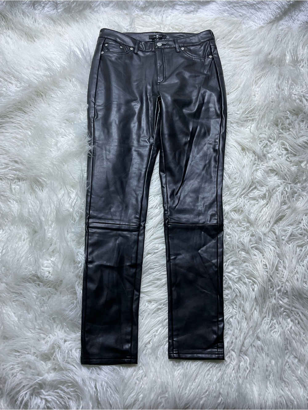 NWT 7FAM Faux Leather High Waisted Skinny Pants Jeans